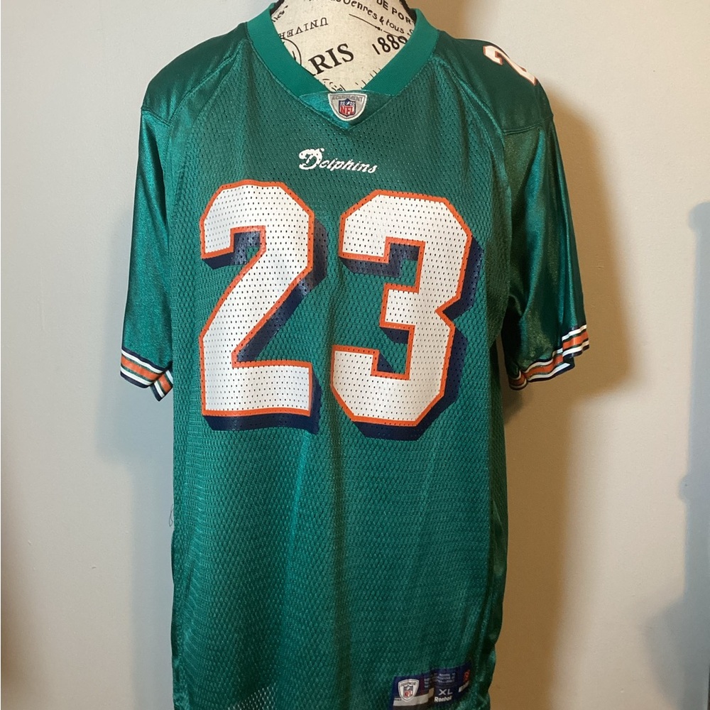 🐬 MIAMI DOLPHINS NFL REEBOK OFFICIAL #23 RONNIE BROWN YOUTH SZ XL 18-20